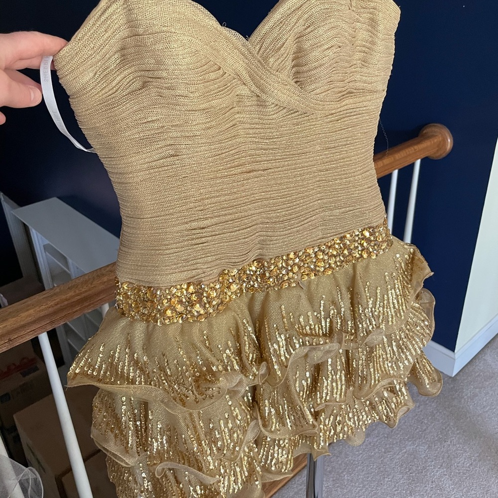 Sherri Hill Gold Cocktail Dress